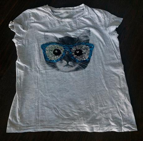 Perfektne stylove tricko hlava macky s okuliarmi, 158