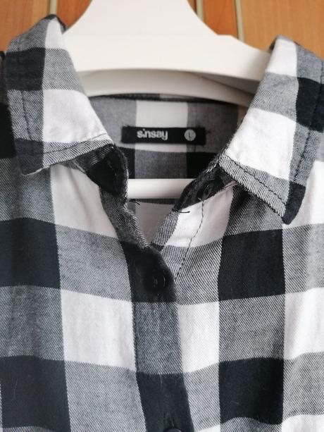 Dámska košela čierno biela károvaná, sinsay,l