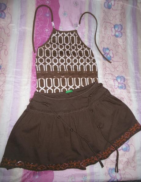 Sukňa zn.benetton + tričko, 146