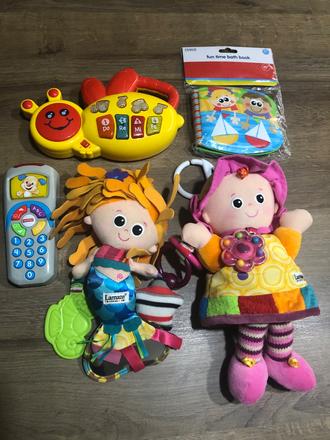 Mix hraciek lamaze a fischer price, 