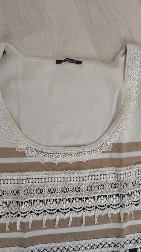 Béžové pásikavé šaty veľ.m, morgan,m