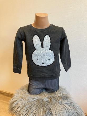 Dievčenská mikina s flitrami zajačik h&m (2-4 r.), h&m,98