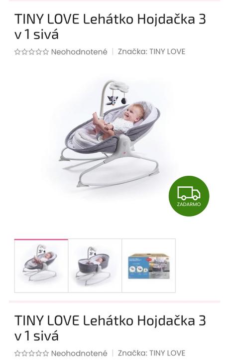 Predám málo používané lehatko tiny love, 