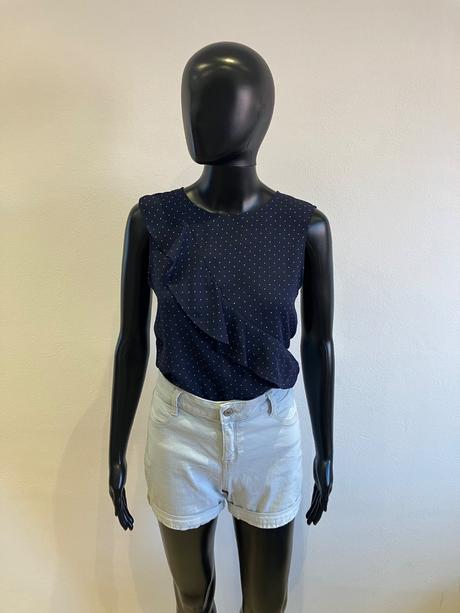 Dámska bodkovaná blúzka s volánom f&f (34), f&f,xs