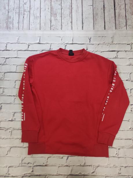 Červená mikina s vreckami, h&m,s
