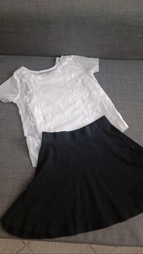 Sukňa s tričkom, veľ.134, h&m,134