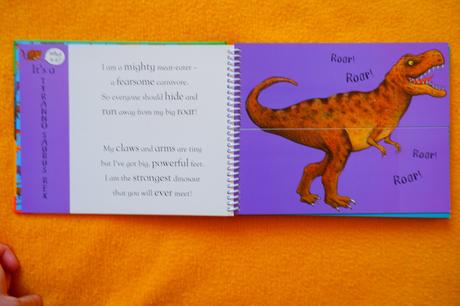 Anglická kniha flip flap dinosaurs, 