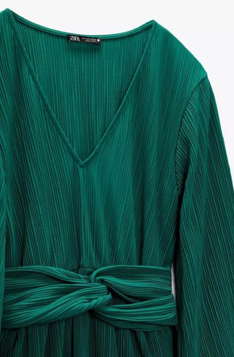 Nádherné plisované smaragdové šaty zara, zara,s