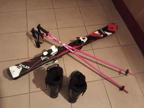 Set lyžiarky lyže palice, 110-119 cm