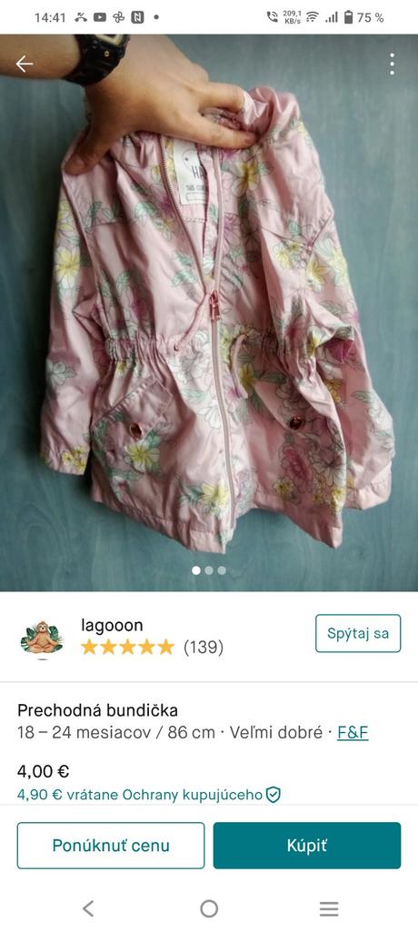 Prechodna tenka bundicka, f&f,86