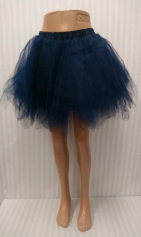 Dámska tmavo modrá asymetrická tylová sukňa, m-xxl, l / m / xl / xxl