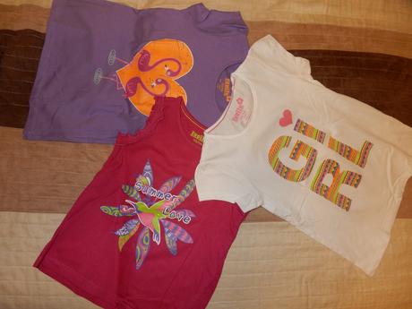 Tričká 2 ks, tielko 1 ks, lupilu,110