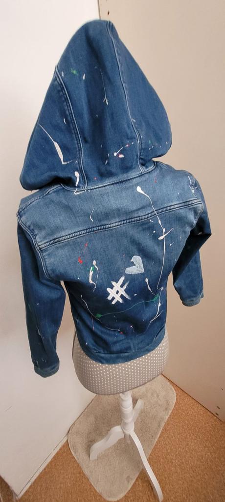 Ručne maľovaná bunda s kapucňou, h&m,122
