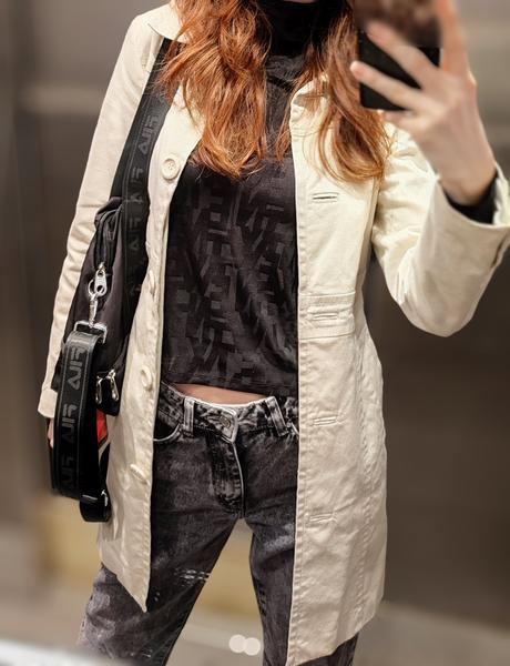 Béžový kabát h&m, h&m,34