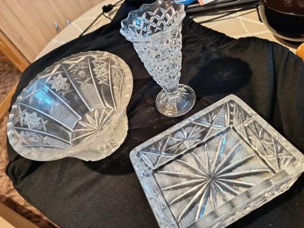 Brúsené sklo plus miska, 