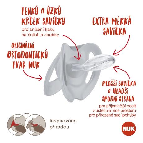 Nuk silikónový sumlík star ružový 0-6m, 2ks, nuk