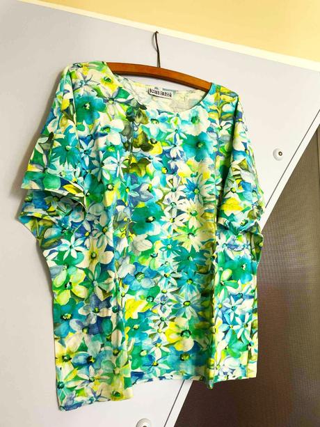 Kvetinkové oversize tričko, xl