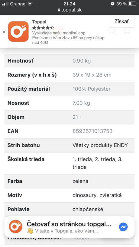 Školska taška topgal,