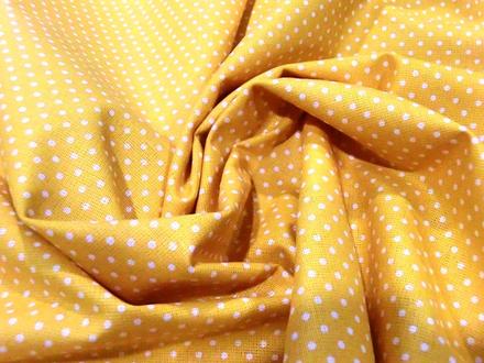 Bavlna bodky - žtlá , 