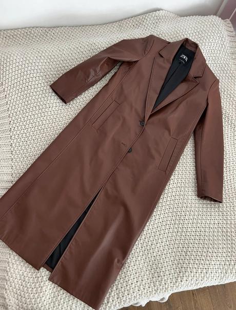Krásny koženkový kabát zara, zara,s