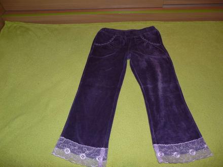 Fialové velúrové tepláky, cherokee,116