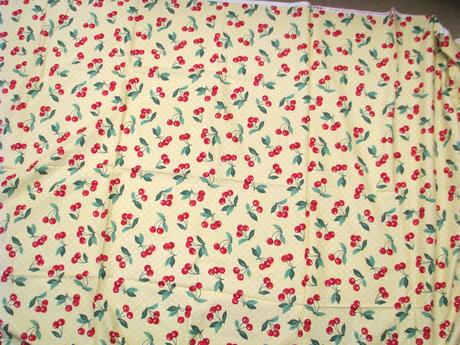 Bavlnená látka - čerešne,