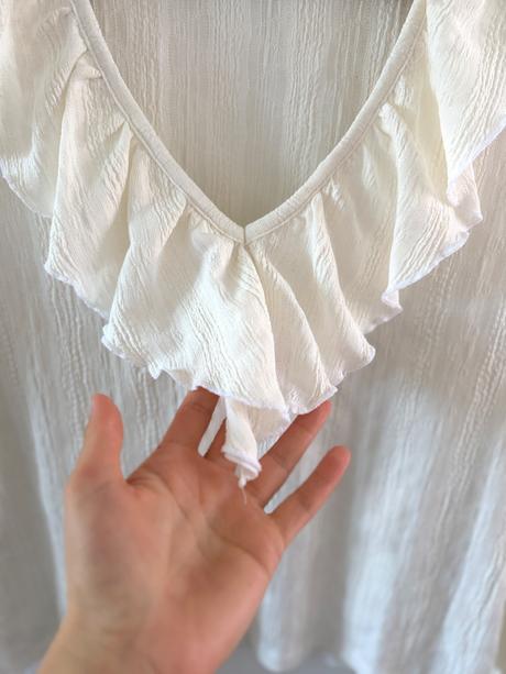 Romantická biela blúzka s volánom, boho, m