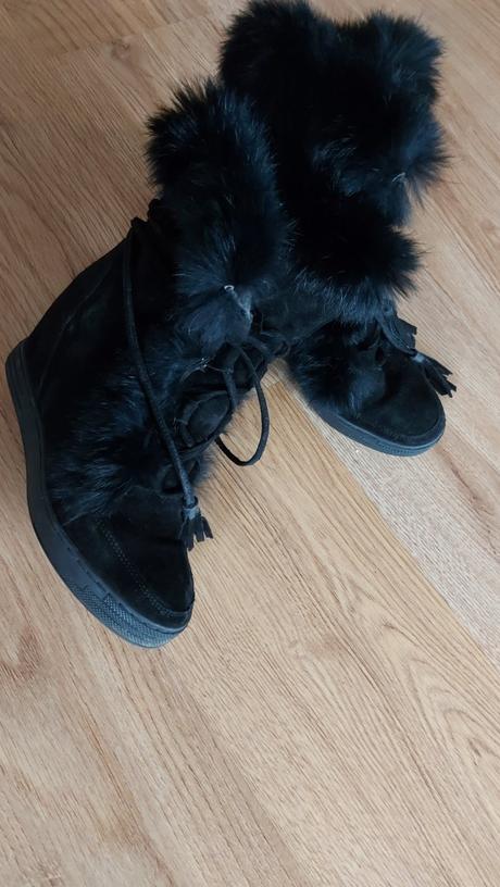 Cizmy s pravou kozusinou teplé, 37