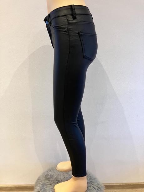 Dámske koženkové nohavice čierne (s), s