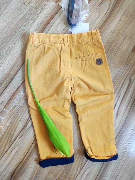 Vertbaudet thermo horčicové nohavice s opaskom, vertbaudet,68