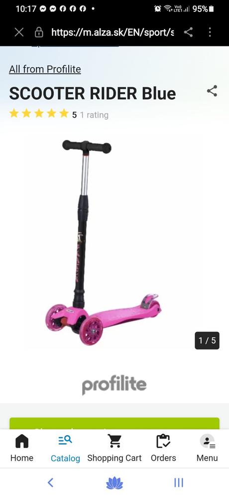 Kolobezka rider svetielkukúca,