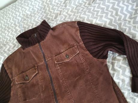 Hnedá manchestrová bunda, xxl