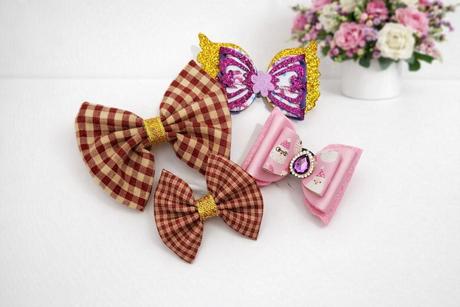 Balíčky mašiel na gumičke/štipce, 