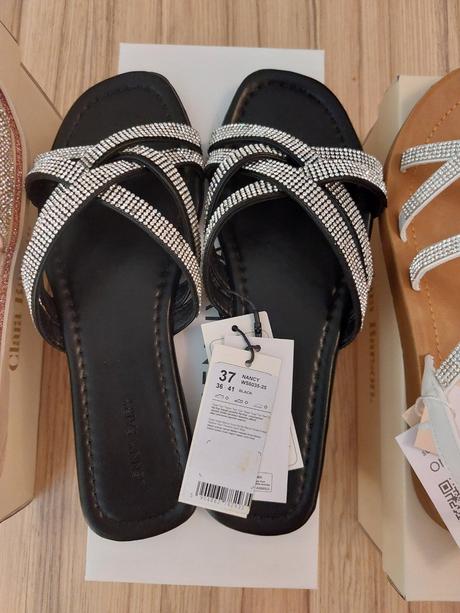 2 x letné sandále lesklé, 37