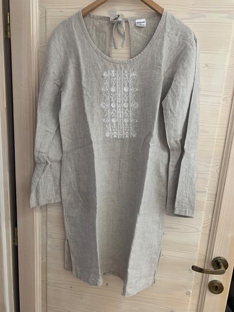 Pohan s ľanové vyšívané šaty s, s