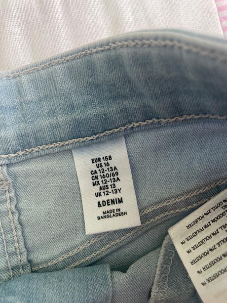 Tenke riflove kratasy, h&m,158