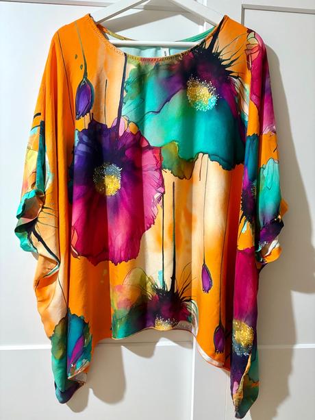 4 xl nádherná tunika na pláž viskóza/hodváb, 4xl