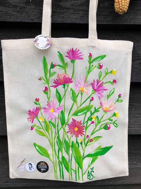 Plátené, ručne maľované tašky, 