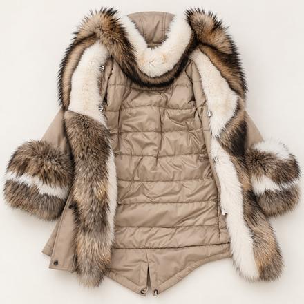Luxusná parka s extra hustou kožušinou, s