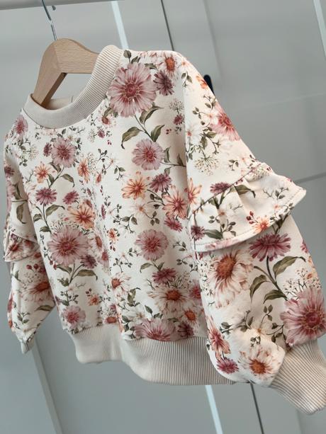 Dievčenská mikina s kvietkami a volánikmi, lindex,86