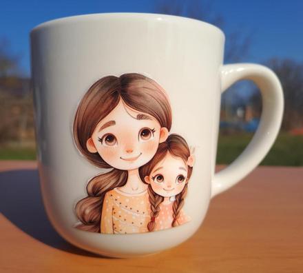 Keramický hrnček smotanový mama a dcéra 300ml (h5), 