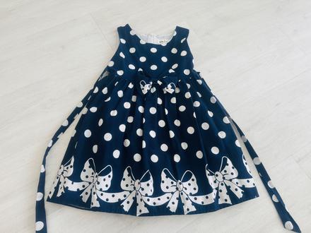 Bodkované šaty s mašličkou, 116