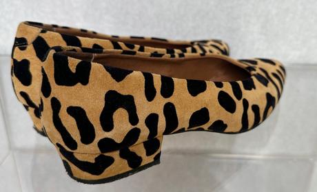 Kožené balerínky leopard, 36
