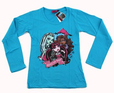 Tricko monster high varianta modra, 128