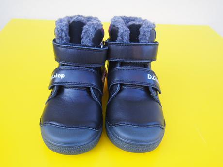 Detské kožené zimné topánky ddstep 049 black, d.d.step,25 - 30