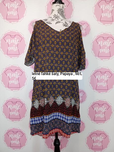 Vzorované šaty m/l, papaya,l