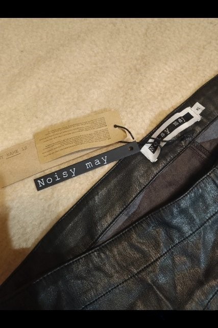 Noisy may dámske čierne koženkové nohavice, 32 / l / xl