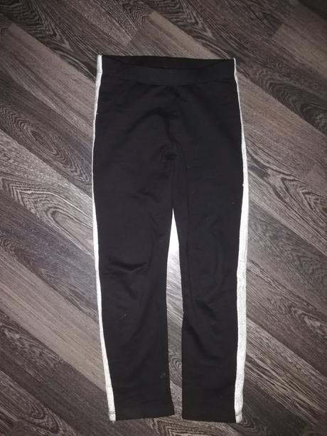 Teplákové nohavice/leginy s lampasmi 122/128, h&m,128