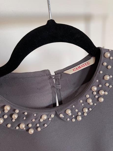 Sivá blúzka s perličkami camaïeu, camaieu,s