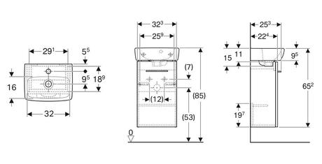 Nepoužívané umývadlo so skrinkou,
